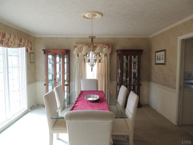 723 Custer Dr, Lynchburg, VA 24502 - dining space featuring plenty of natural light, wallpapered walls, and an inviting chandelier