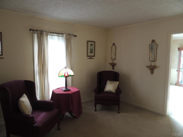 723 Custer Dr, Lynchburg, VA 24502 - sitting room with light colored carpet, baseboards, and a textured ceiling