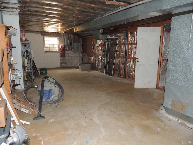 723 Custer Dr, Lynchburg, VA 24502 - basement featuring electric panel and concrete block wall