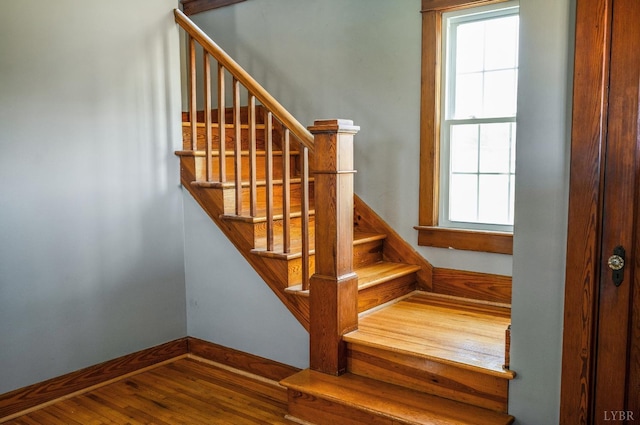 501 W Spencer Rd, Hurt, VA 24563 - stairs featuring wood finished floors and baseboards