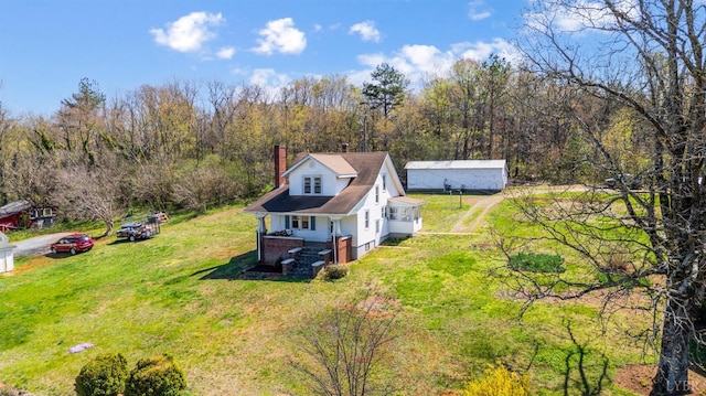 501 W Spencer Rd, Hurt, VA 24563 - aerial view of property and surrounding area with a heavily wooded area
