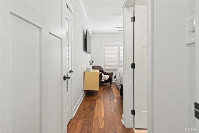 1031 Tori Ct, Forest, VA 24551 - corridor featuring crown molding, wood finished floors, and baseboards