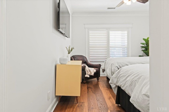 1031 Tori Ct, Forest, VA 24551 - bedroom with wood finished floors, ornamental molding, and a ceiling fan