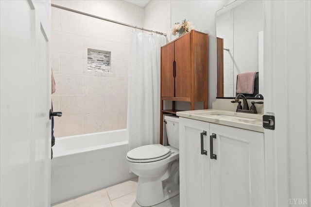 1031 Tori Ct, Forest, VA 24551 - full bathroom featuring toilet, vanity, tile patterned flooring, and shower / bath combination with curtain