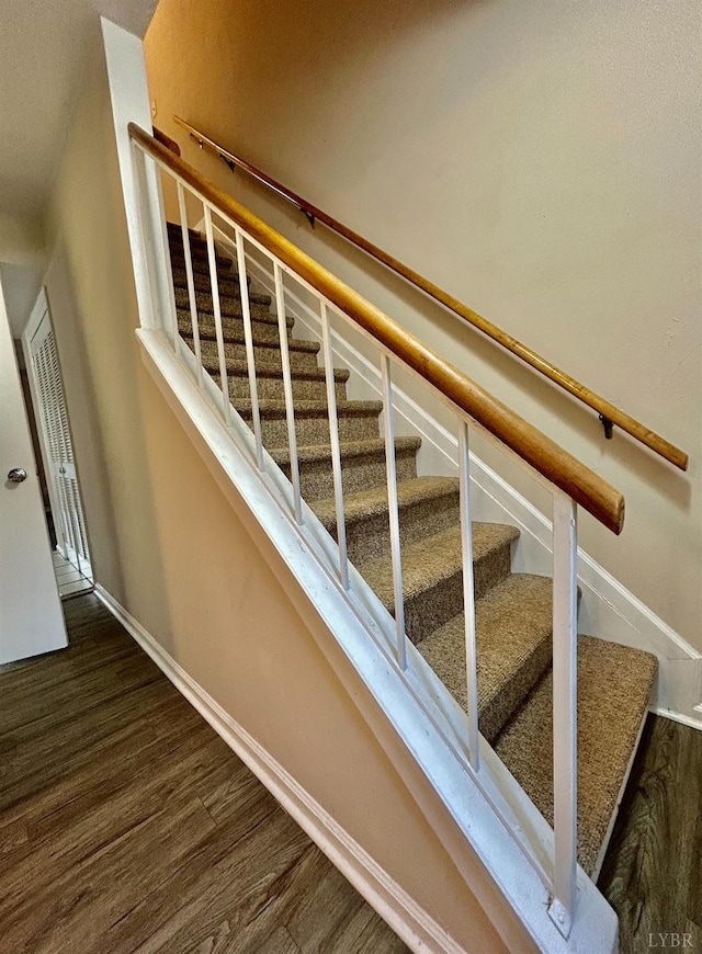 3101 Link Rd Unit 36, Lynchburg, VA 24503 - stairway with wood finished floors and baseboards