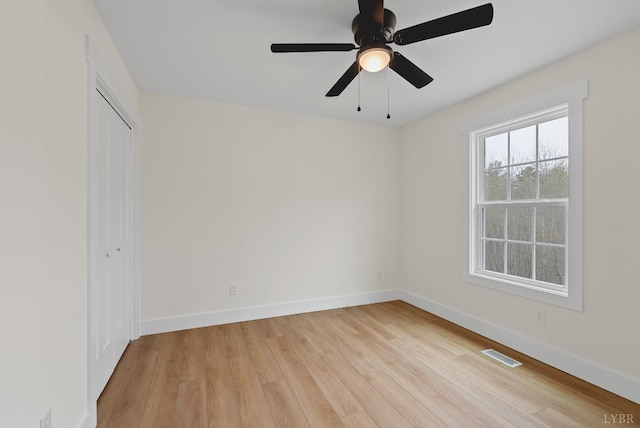 1032 Coronado Ln, Lynchburg, VA 24502 - unfurnished bedroom with light wood-type flooring, a closet, and a ceiling fan