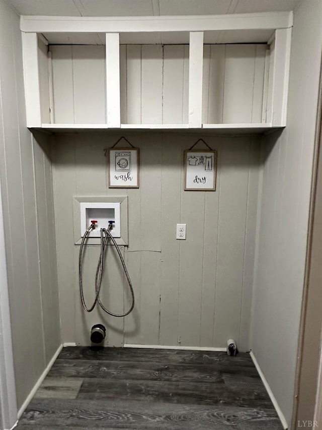 157 Phelps Rd, Madison Heights, VA 24572 - laundry area with dark wood-style floors and washer hookup