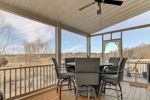 84 Jeter Ct, Lynchburg, VA 24501 - deck with outdoor dining area and a ceiling fan