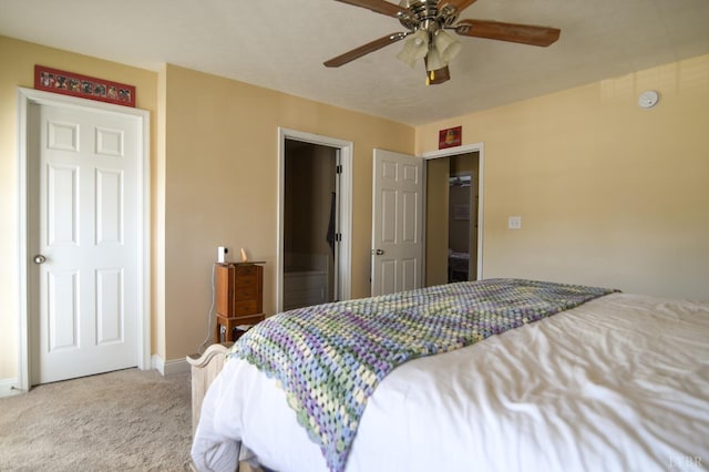 84 Jeter Ct, Lynchburg, VA 24501 - bedroom featuring carpet floors, baseboards, a ceiling fan, and ensuite bath