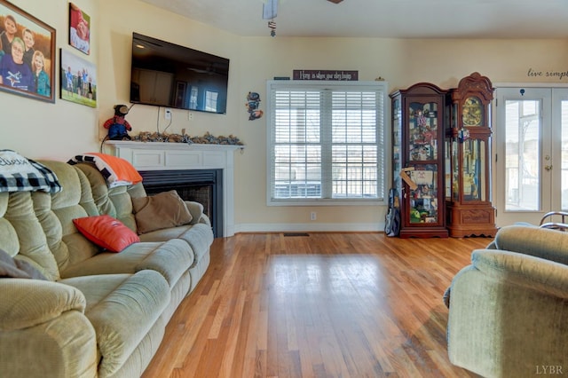 84 Jeter Ct, Lynchburg, VA 24501 - living area with healthy amount of natural light, wood finished floors, a fireplace, and ceiling fan