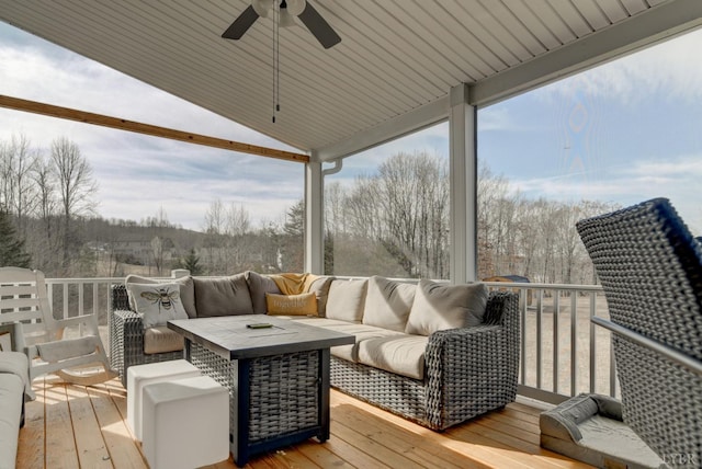 84 Jeter Ct, Lynchburg, VA 24501 - wooden deck featuring ceiling fan and outdoor lounge area