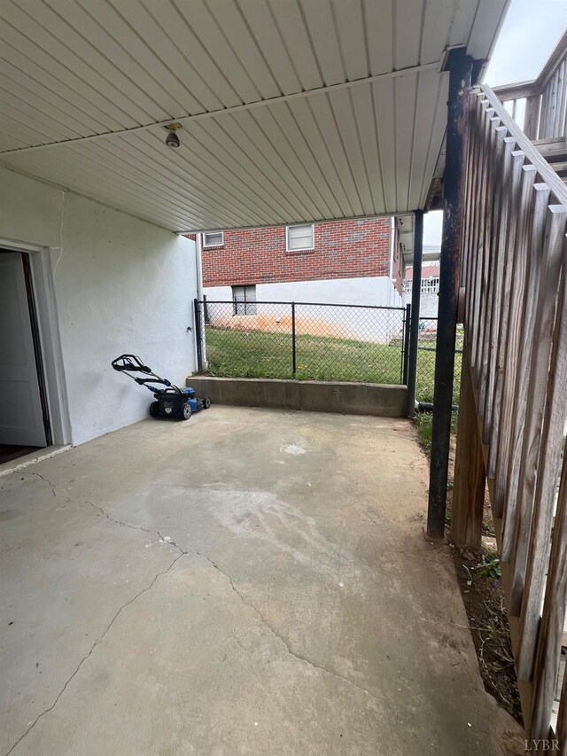 view of patio / terrace featuring fence