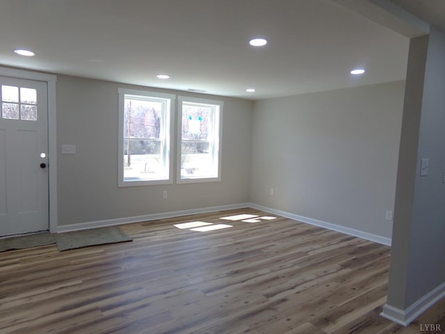 1021 Bowman Ln, Bedford, VA 24523 - foyer featuring wood finished floors, plenty of natural light, recessed lighting, and baseboards