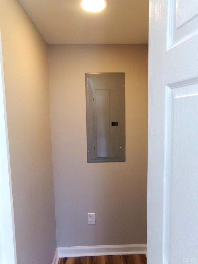 1021 Bowman Ln, Bedford, VA 24523 - spare room with electric panel, wood finished floors, and baseboards