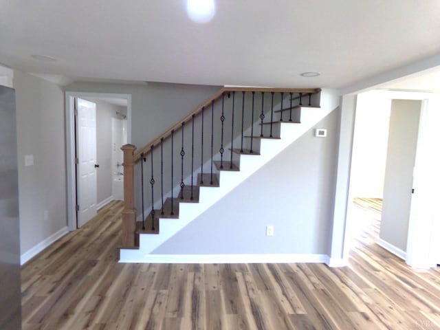1021 Bowman Ln, Bedford, VA 24523 - stairs with wood finished floors and baseboards