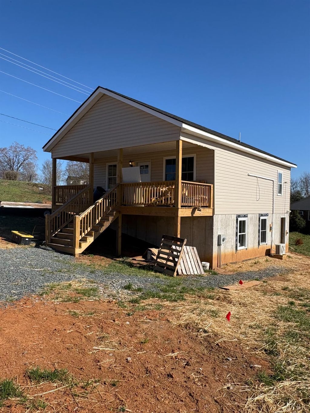 109 Ned Brown Rd, Amherst, VA 24521 - back of property featuring stairs and cooling unit