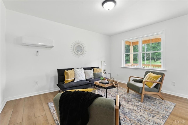 109 Ned Brown Rd, Amherst, VA 24521 - living area featuring a wall mounted AC and wood finished floors