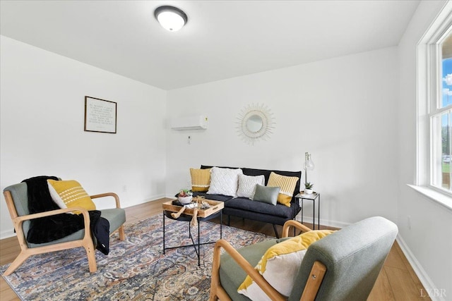 109 Ned Brown Rd, Amherst, VA 24521 - living area with wood finished floors and an AC wall unit
