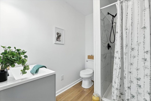 109 Ned Brown Rd, Amherst, VA 24521 - bathroom featuring wood finished floors and a shower with shower curtain