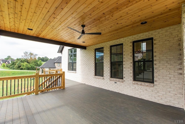 14 Deer Hollow Rd, Forest, VA 24551 - wooden terrace with a ceiling fan