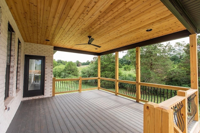 14 Deer Hollow Rd, Forest, VA 24551 - wooden terrace with ceiling fan