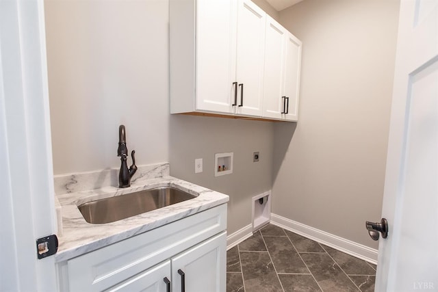 14 Deer Hollow Rd, Forest, VA 24551 - washroom featuring hookup for a washing machine, hookup for an electric dryer, a sink, baseboards, and cabinet space