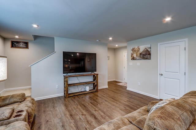 201 Thicket Dr, Lynchburg, VA 24501 - living area featuring baseboards, recessed lighting, and wood finished floors