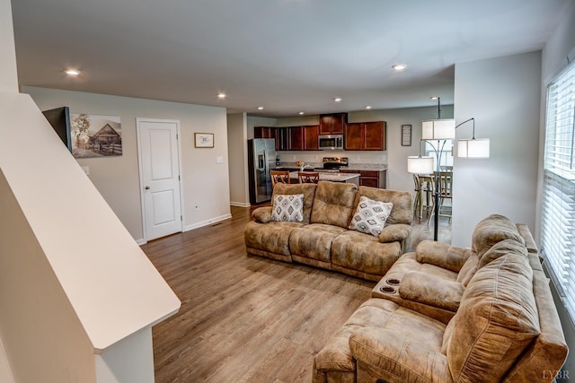 201 Thicket Dr, Lynchburg, VA 24501 - living area featuring wood finished floors, recessed lighting, and baseboards