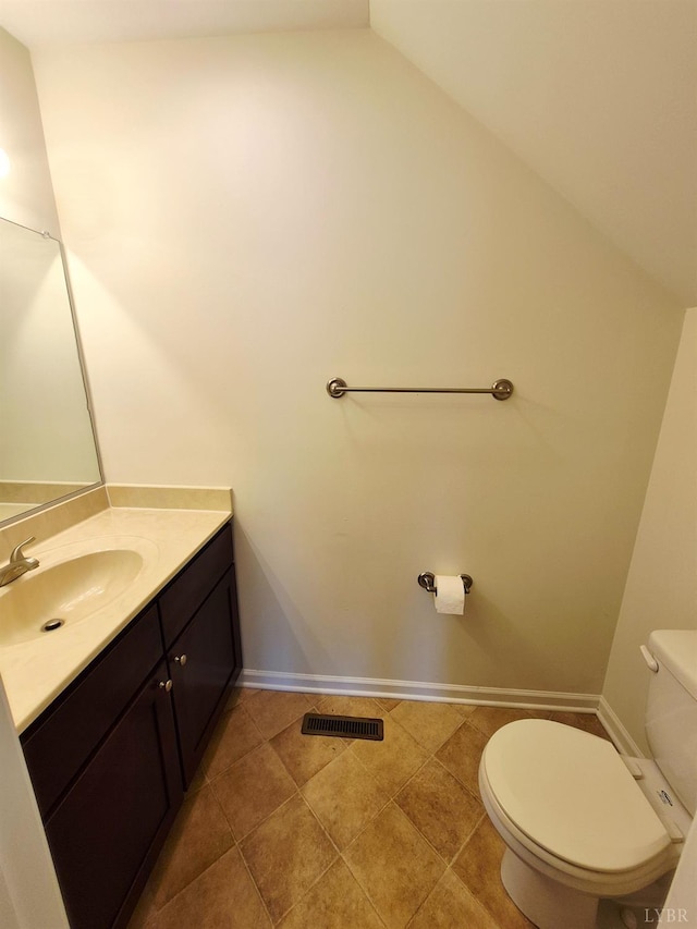 188 Oak Spring Ln, Madison Heights, VA 24572 - bathroom featuring vanity and lofted ceiling