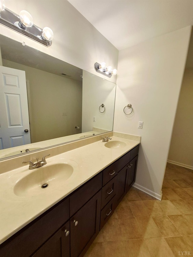 188 Oak Spring Ln, Madison Heights, VA 24572 - full bathroom with double vanity and tile patterned floors