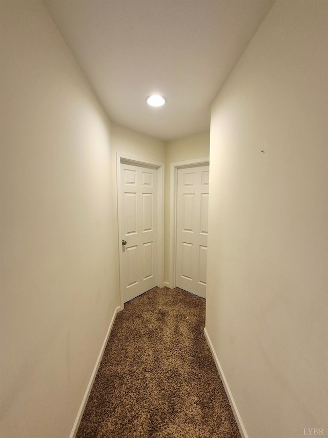 188 Oak Spring Ln, Madison Heights, VA 24572 - hall featuring dark colored carpet and recessed lighting