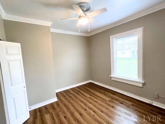 2024 Poplar St, Lynchburg, VA 24504 - unfurnished room featuring wood finished floors, ceiling fan, and crown molding