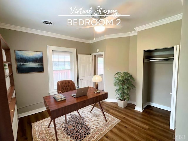 2024 Poplar St, Lynchburg, VA 24504 - office with wood finished floors and ornamental molding