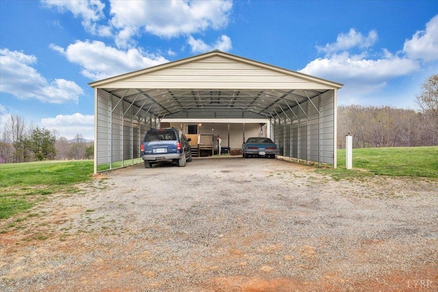 view of car parking with a detached carport