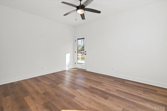 1148 Val Ter, Forest, VA 24551 - unfurnished room with a ceiling fan, baseboards, and dark wood-style floors