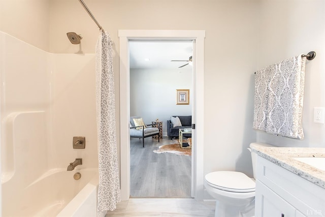 1300 Stoney Ridge Blvd Unit 206, Forest, VA 24551 - full bath with toilet, ceiling fan, shower / bath combination with curtain, and vanity