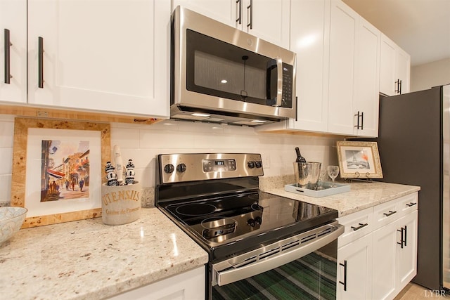 1300 Stoney Ridge Blvd Unit 206, Forest, VA 24551 - kitchen featuring appliances with stainless steel finishes, light stone countertops, backsplash, and white cabinetry