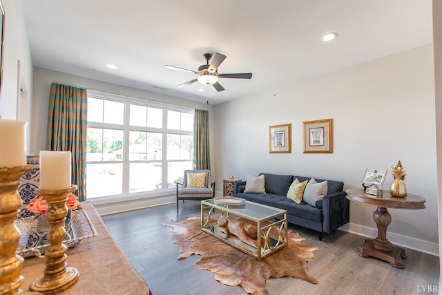 1300 Stoney Ridge Blvd Unit 206, Forest, VA 24551 - living area with recessed lighting, ceiling fan, and wood finished floors