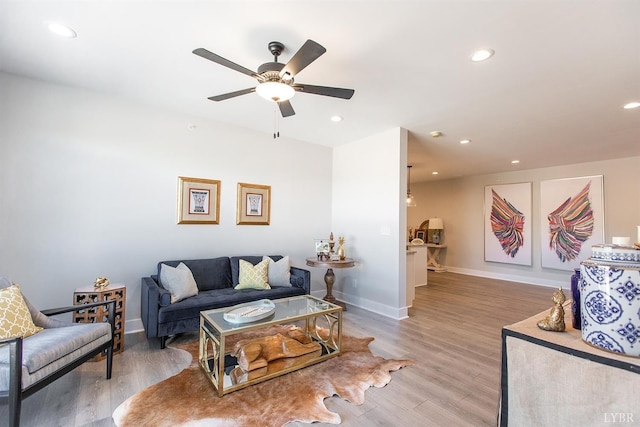 1300 Stoney Ridge Blvd Unit 206, Forest, VA 24551 - living room with a ceiling fan, recessed lighting, and light wood-style floors