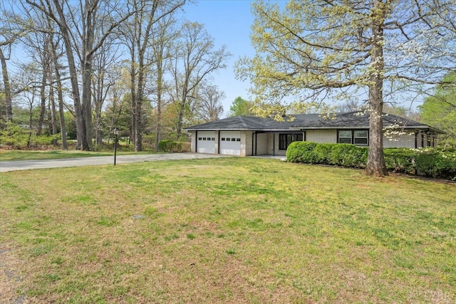 123 Knollwood Dr, Hurt, VA 24563 - view of front of property with a garage, concrete driveway, and a front yard