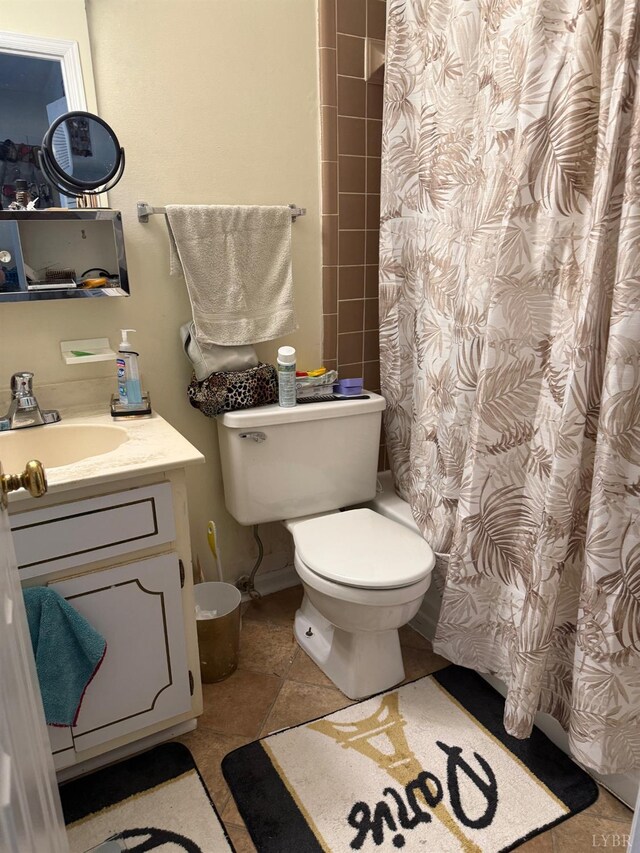 31 Westdale Dr, Lynchburg, VA 24501 - full bath featuring toilet, a shower with curtain, tile patterned flooring, and vanity