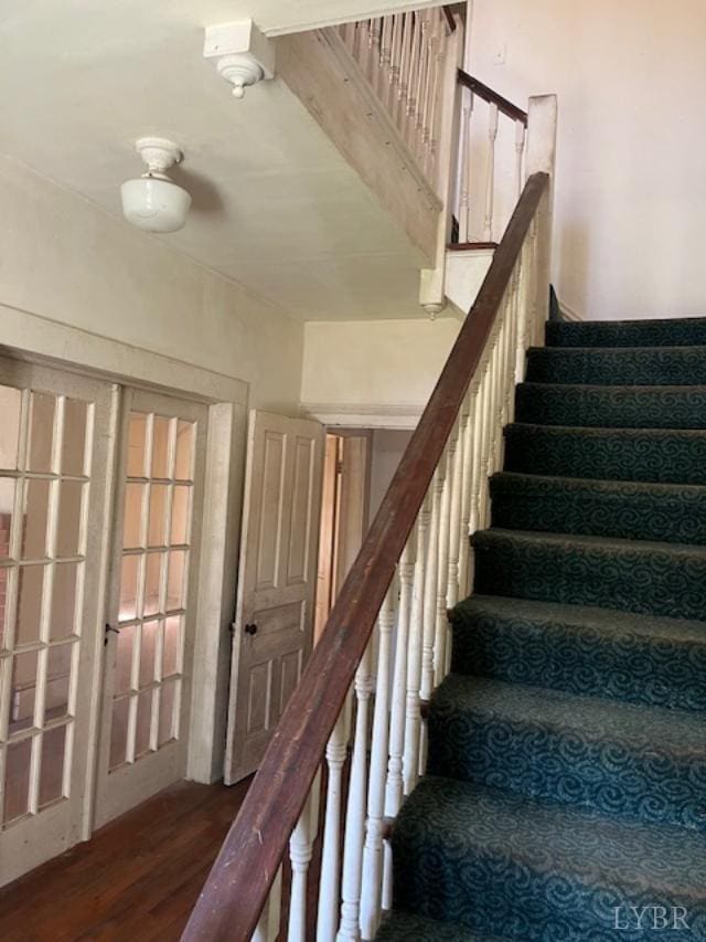 201 Charlotte Ave, Phenix, VA 23959 - stairs featuring wood finished floors