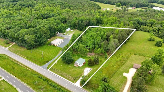 15939 Richmond Hwy, Pamplin, VA 23958 - aerial view of property and surrounding area with property boundaries highlighted and a forest