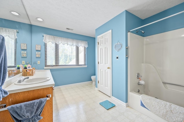 502 Fairwinds Ct, Forest, VA 24551 - full bath with double vanity, tile patterned floors, shower / tub combination, toilet, and baseboards