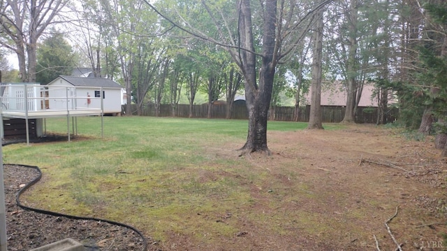 618 Prospect Rd, Hurt, VA 24563 - view of yard featuring a fenced backyard and a wooden deck
