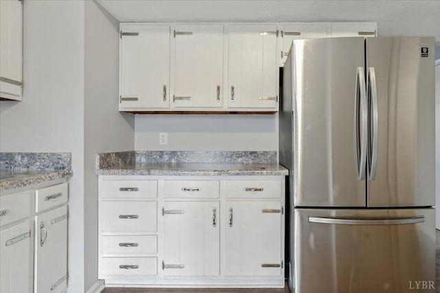 43 Nags Head Ct, Lynchburg, VA 24502 - kitchen with freestanding refrigerator and white cabinetry