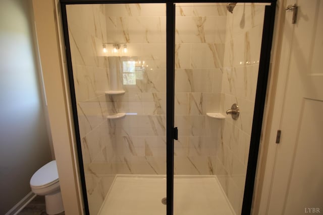 625 S St, Bedford, VA 24523 - full bathroom featuring a stall shower and toilet