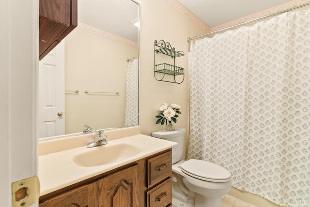 303 Somerset Pl, Rustburg, VA 24588 - full bath with vanity, tile patterned floors, and curtained shower
