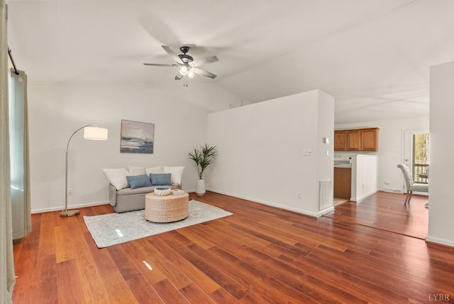303 Somerset Pl, Rustburg, VA 24588 - sitting room with ceiling fan, wood finished floors, and lofted ceiling