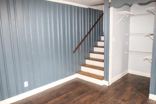 1428 Club Dr, Lynchburg, VA 24503 - stairs featuring baseboards and hardwood / wood-style flooring
